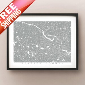 Renfrew County, ON Map Print - Ontario Poster Art