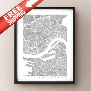 Rotterdam Map Art Poster Print - personnaliser votre carte, choisir votre couleur