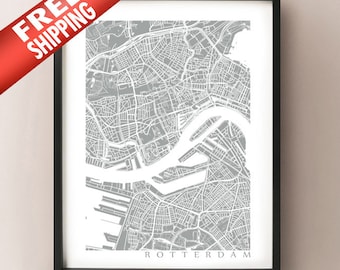 Rotterdam Map Art Poster Print - customize your map, choose your color