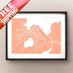 Impression de carte de Midland - Simcoe, Ontario Art - Canada Poster
