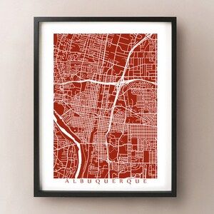 Albuquerque Map Art - New Mexico Poster