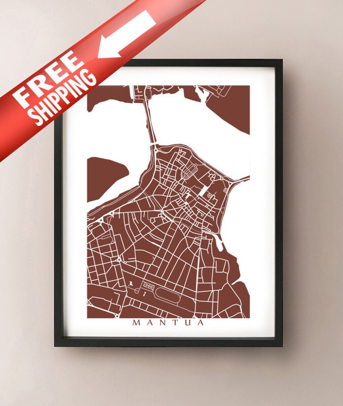 Mantua Map Art Print Italy Poster | Etsy