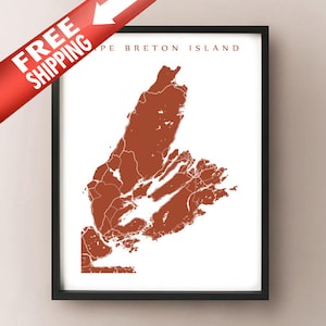 Isla de Cape Breton, Nueva Escocia Map Print