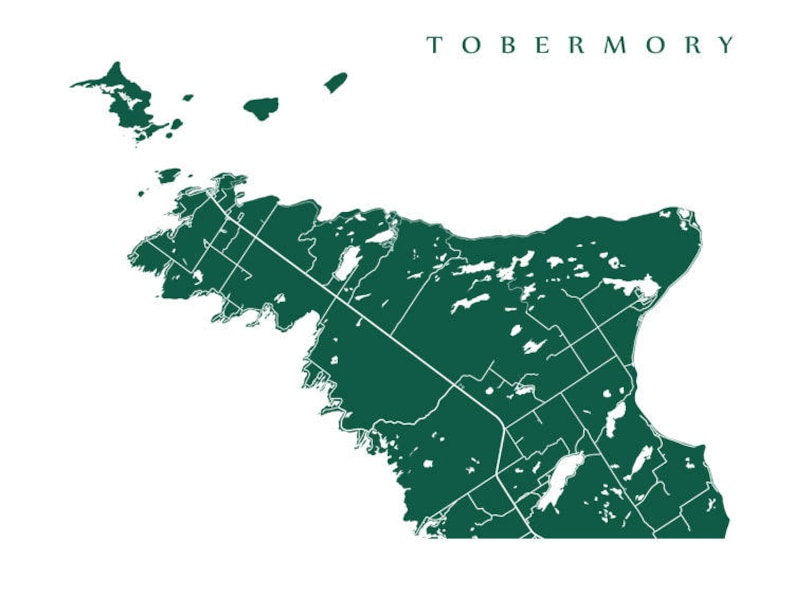 Tobermory Map - Bruce Peninsula, Ontario Poster Art - Etsy