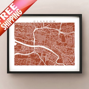 Glasgow Map Print - Scotland poster