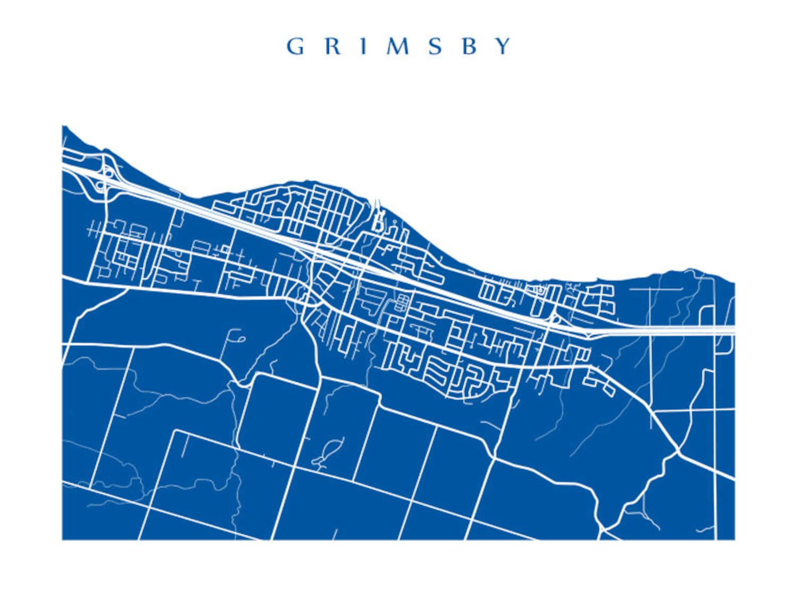 Grimsby ON Map Canada Wall Art Grimsby Ontario Niagara Etsy Canada