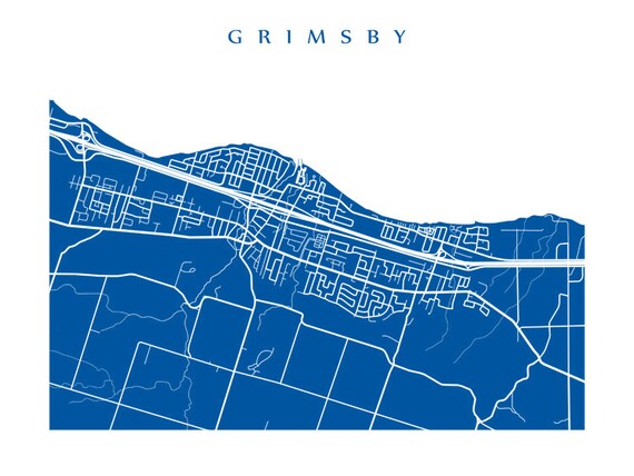 Map Of Grimsby Ontario Grimsby On Map Canada Wall Art Grimsby Ontario Niagara | Etsy Singapore