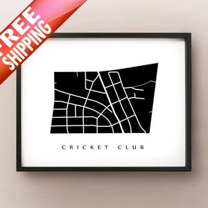 Carte du Cricket Club - Toronto Neighbourhood Art Print