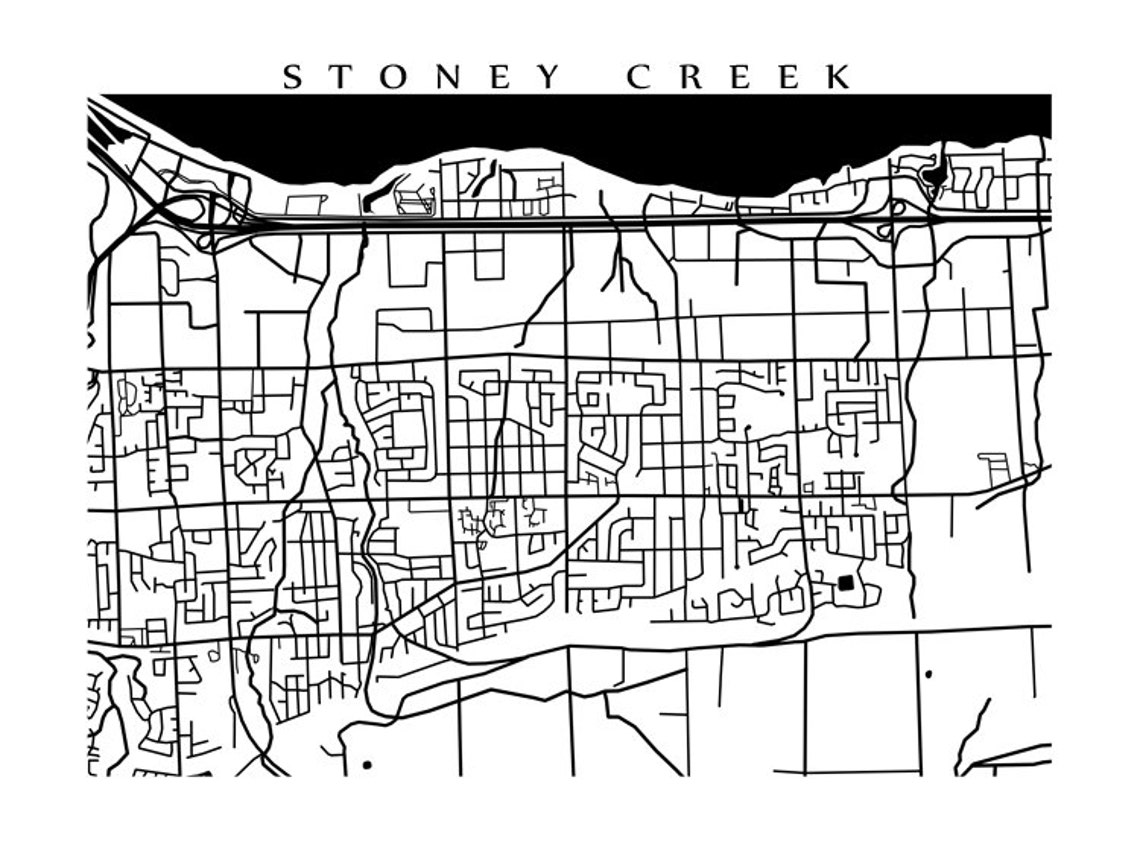 Stoney Creek Map Print Ontario Poster Art Etsy