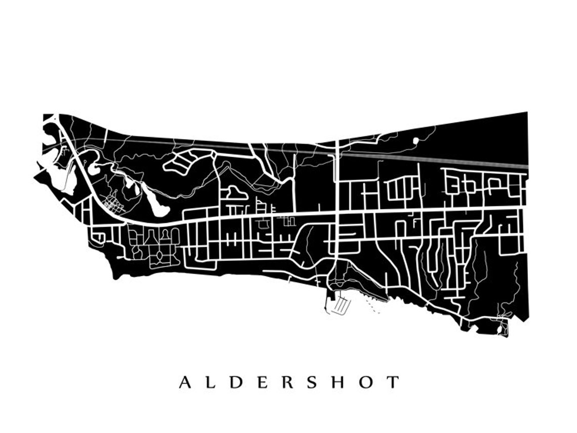 Aldershot Map Burlington ON Neighbourhood Art Print Etsy