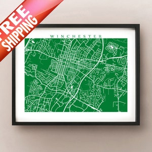 Winchester Kaart - Virginia Poster