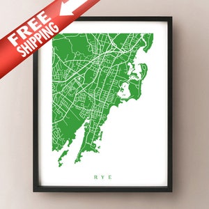 Rye, NY Karte Drucken - New York