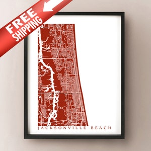 Jacksonville Beach Carte Imprimer - Neptune Beach - Atlantic Beach, FL