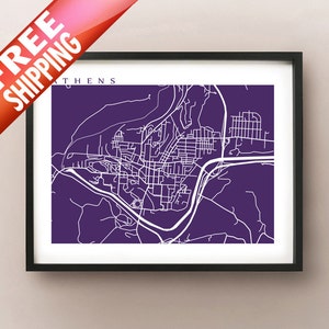 Athens Ohio Map Print