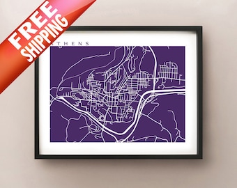 Stampa mappa Atene Ohio