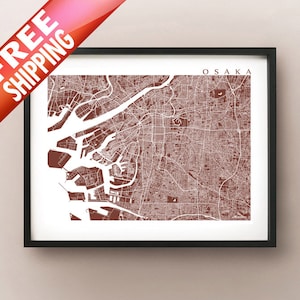 Osaka Mapa Impresión - Cartel de arte de Japón阪 - ?