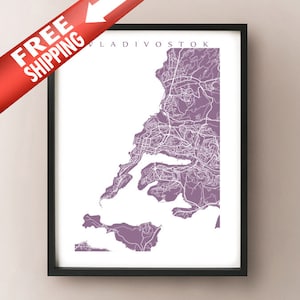 Vladivostok Mapa Imprimir - Cartel de Arte de Rusia