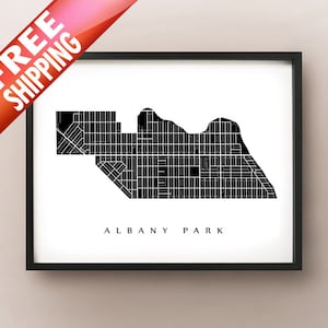 Albany Park Carte - Chicago Neighbourhood Art Print