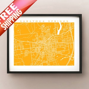 Saratoga Springs, NY Horizontale Kaart Print - Upstate New York
