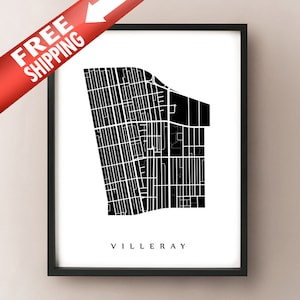 Carte villeray - Impression d’art de quartier de Montréal