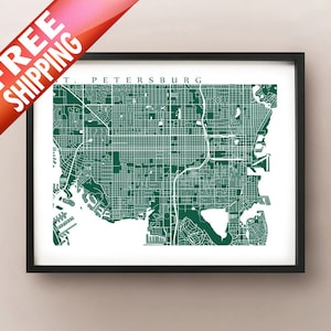 St. Petersburg Kaart Afdrukken - Florida Poster