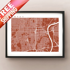 Omaha Map Print - Cartel de Nebraska