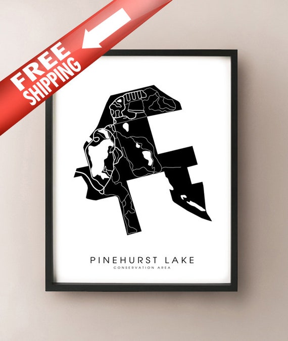 Pinehurst Lake Conservation Area Mapleton Ontario Map Print Etsy