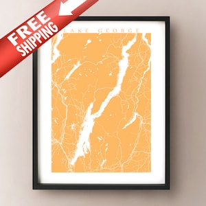 Lake George, NY Karte Print - Upstate New York