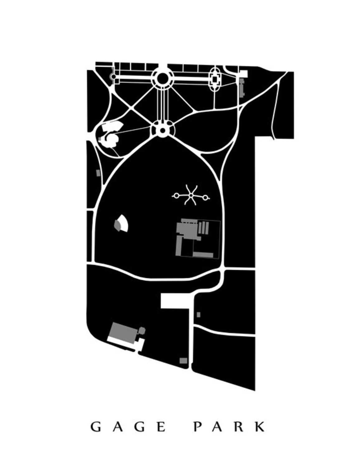 Gage Park Map Hamilton Neighbourhood Park Art Print Etsy