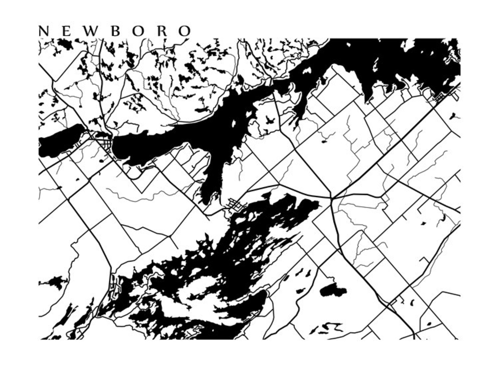 Newboro Map Print Ontario Art Etsy