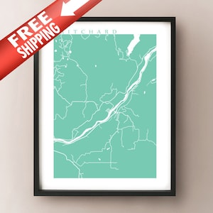 Pritchard, BC Carte Affiche Print - Colombie-Britannique, Canada