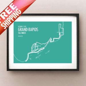 Grand Rapids Marathon Routekaart 2021 Afdrukken