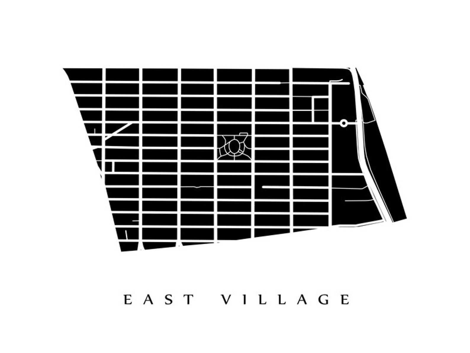 East Village Map Manhattan NYC Neighborhood Art Print - Etsy