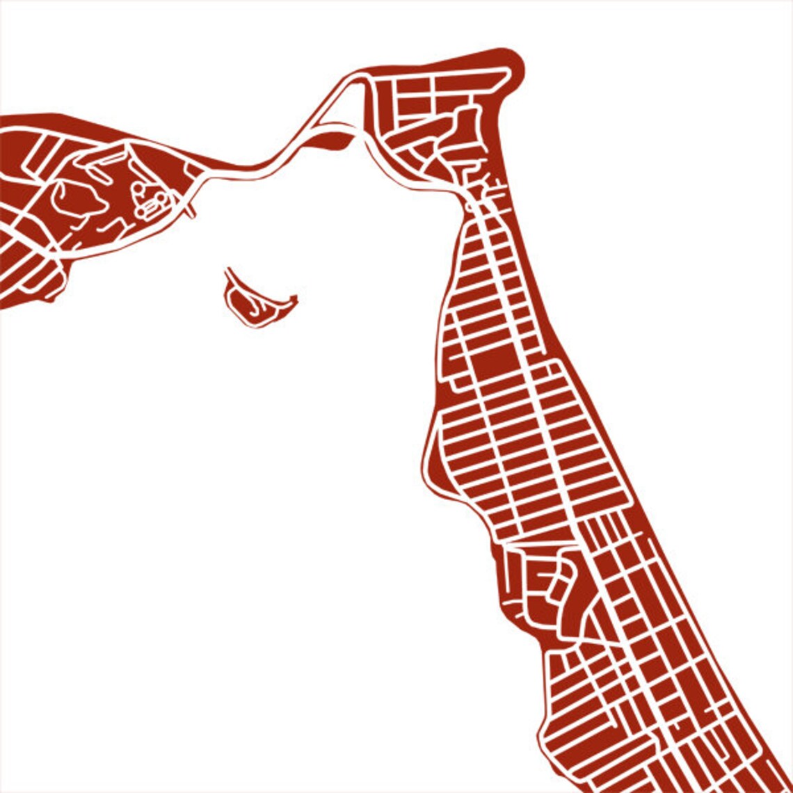 Hull MA Map Print Nantasket Beach Massachusetts Poster Etsy