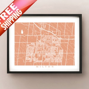 Milton Map Print - Ontario Poster Art