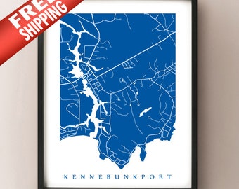 Kennebunkport, Maine Map Print
