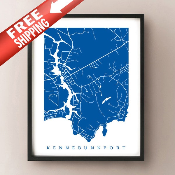 Map of Kennebunkport Maine - Etsy