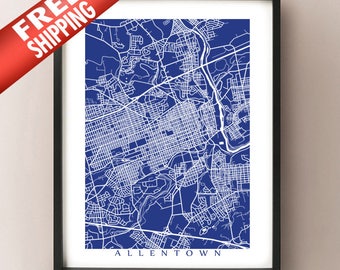 Allentown Map - Pennsylvania Poster