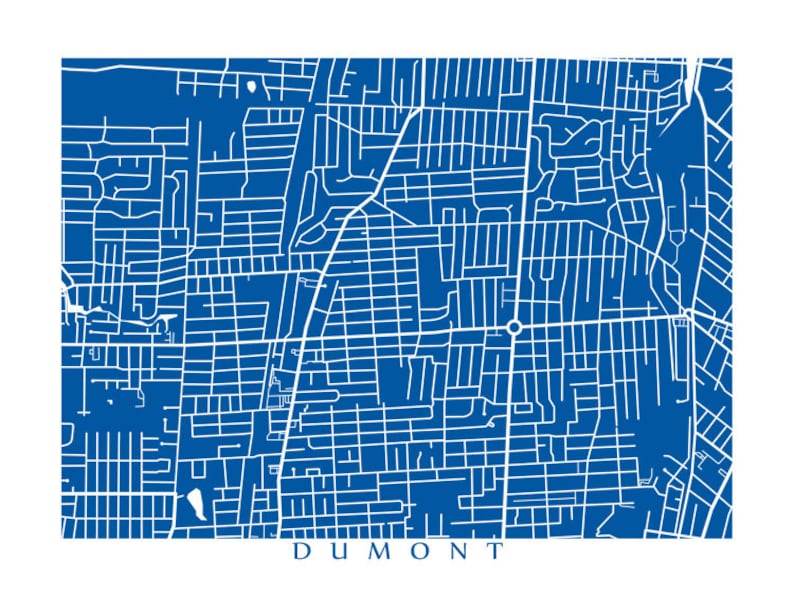 Dumont NJ Map Art New Jersey Poster Print Etsy