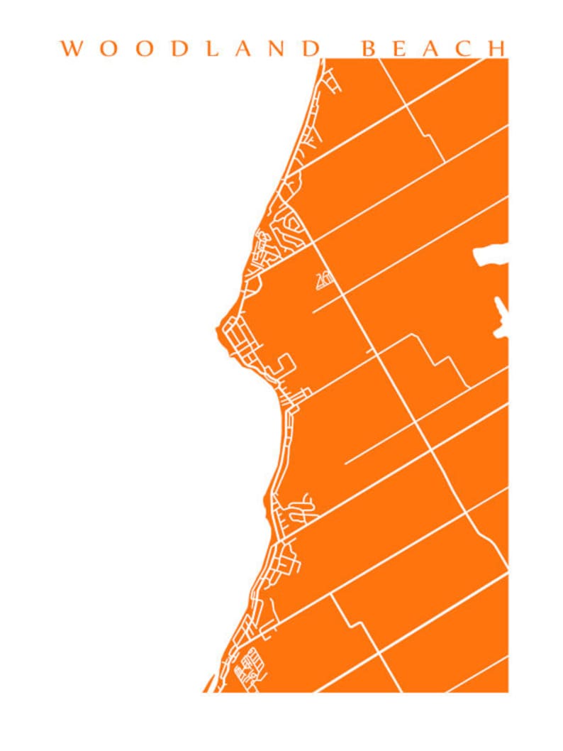 Woodland Beach Map Print Wasaga Ontario Art Canada Poster Etsy