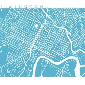 Wilmington, DE Map Print - Delaware Poster - Etsy