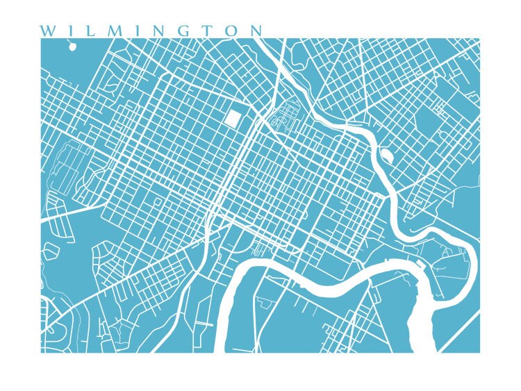 Wilmington DE Map Print Delaware Poster | Etsy