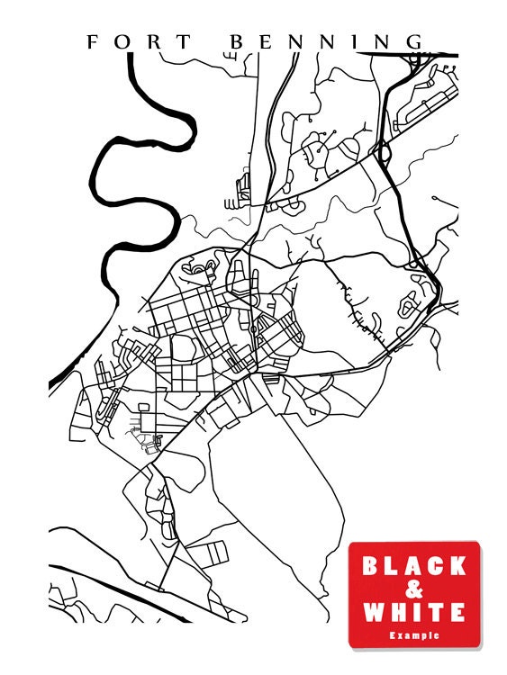 Fort Benning Map Print Poster Etsy Canada