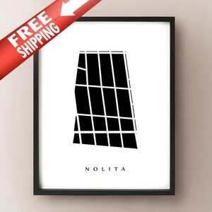 NoLIta Carte - Manhattan, NYC Neighborhood Art Print