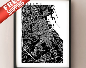 Palermo Map Art  Print - Italy Poster
