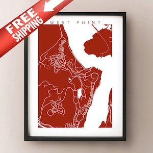 West Point Map Print - Affiche de New York