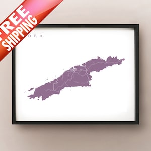 Idra, Griechenland Karte Druck -  Entfernte Insel Hydra
