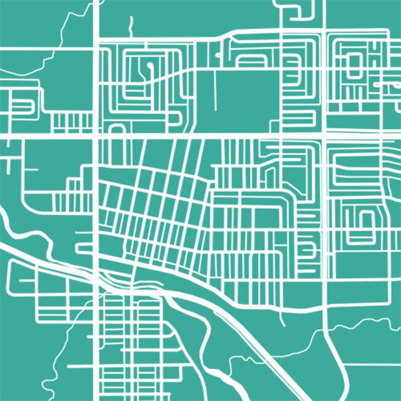 Weyburn SK Map Print Saskatchewan Poster Etsy