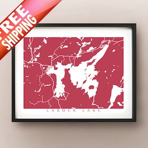 Larder Lake, Timiskaming, Northern Ontario Map Print