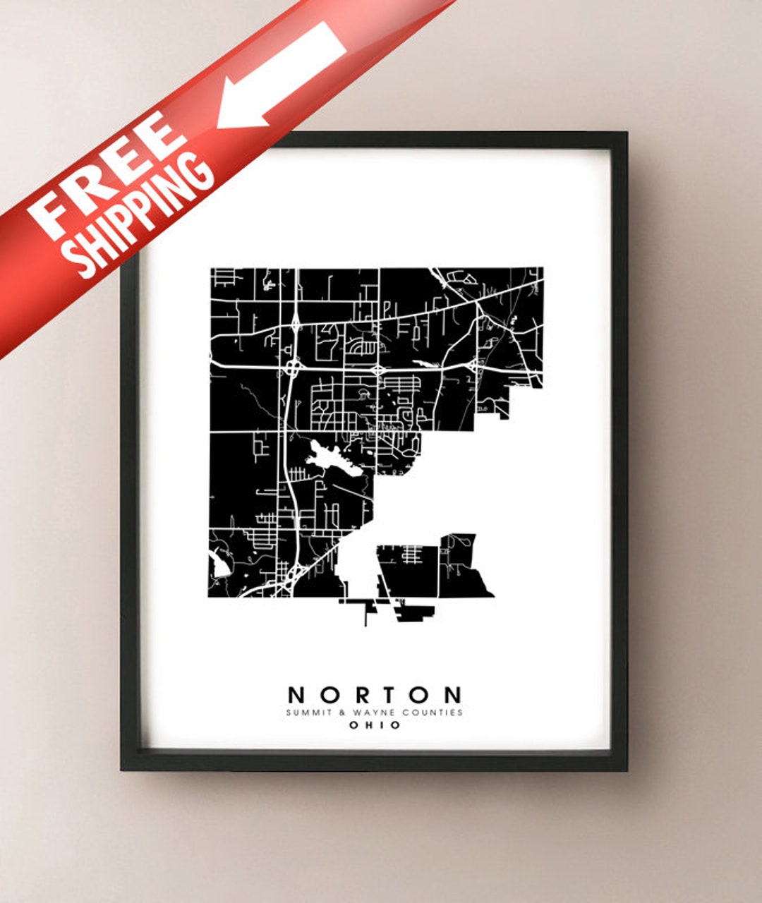 Norton OH City Limits Map Print Etsy Il 89hd 